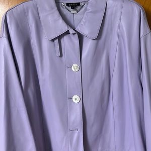 Worth New York grape ice leather coat